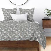 Gray Fox - Sleepy Foxes (steel grey) Baby Boy Nursery Woodland Animals Kids Childrens Bedding S2 ROTATED