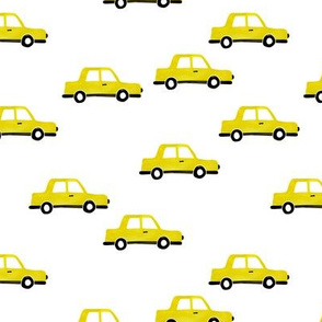 Cool watercolors New York taxi cab cars traffic design for kids yellow