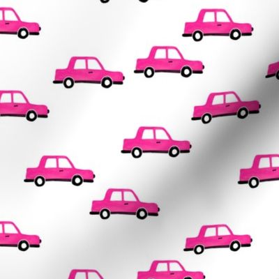 Cool watercolors Paris taxi cab cars traffic design for kids monochrome black and white