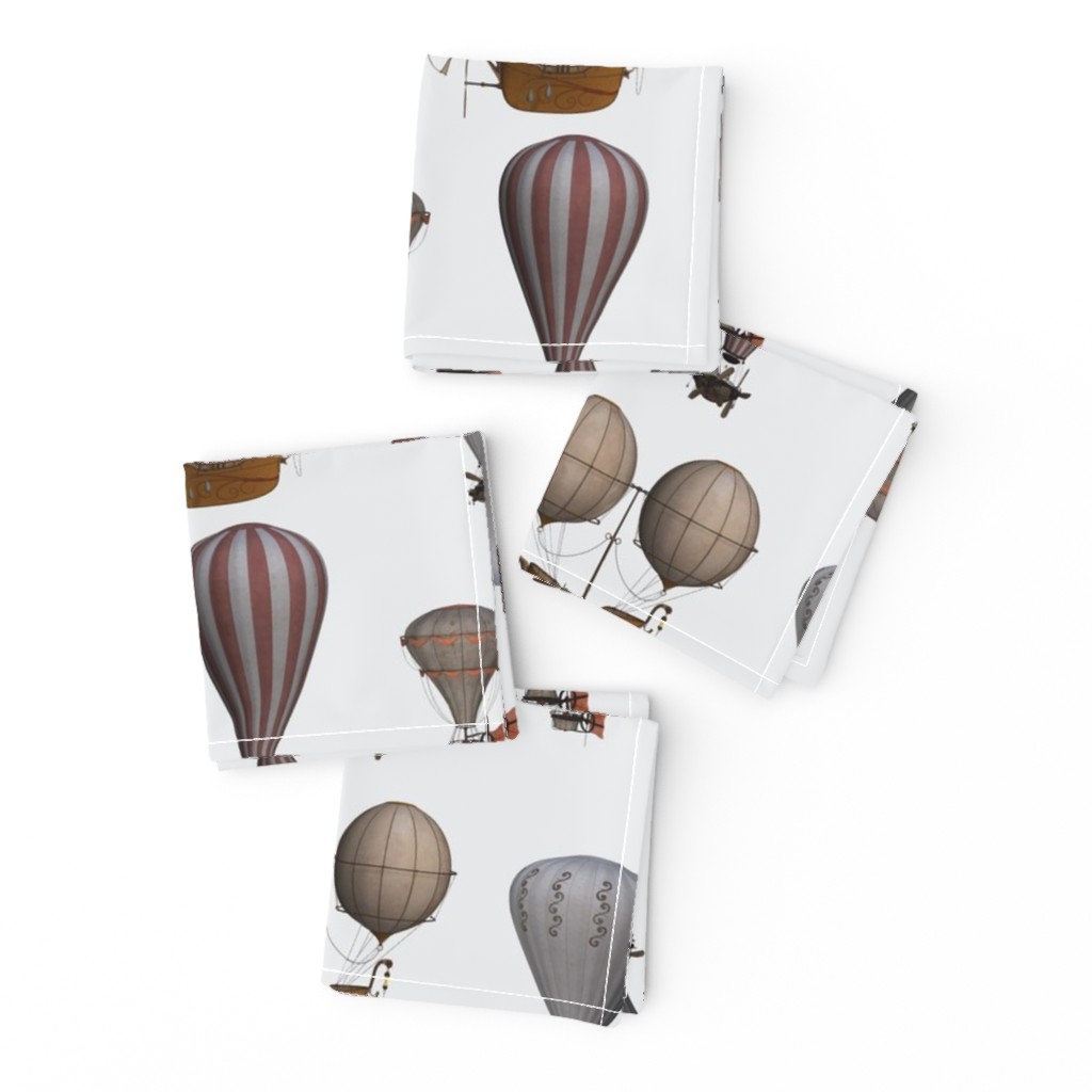 Vintage hot air balloons steampunk brown and grey