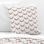 Antlers & Flowers - Pink Floral Feathers Deer Antler Baby Girl Nursery Crib Bedding B