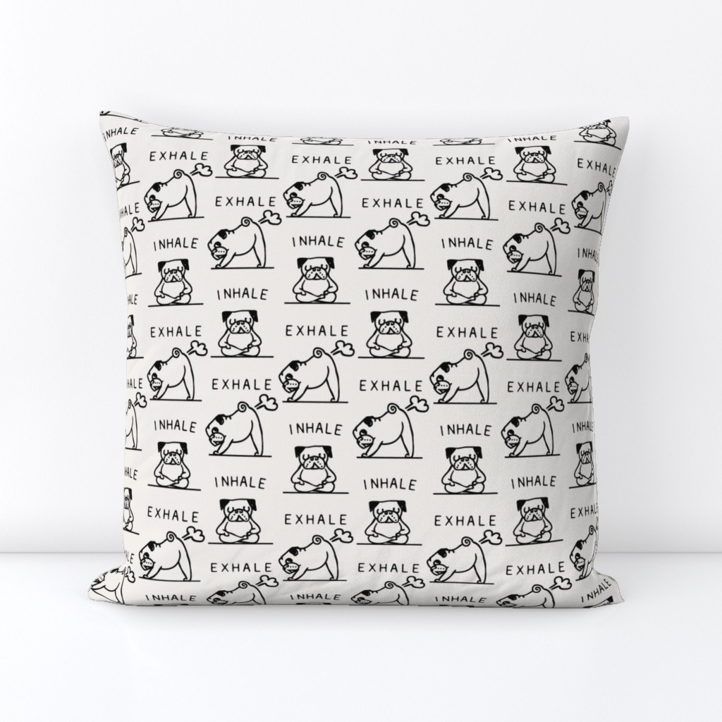 Inhale Exhale Pug Housse de coussin carrée | Spoonflower