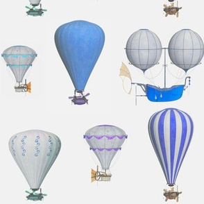 blue hot air balloons