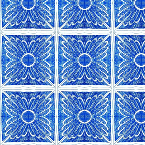Blue Doodle Tile