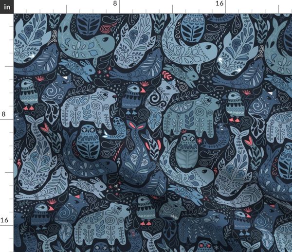 Fat Quarter North American Wildlife Seals Sewing Cotton Quilting Fabric