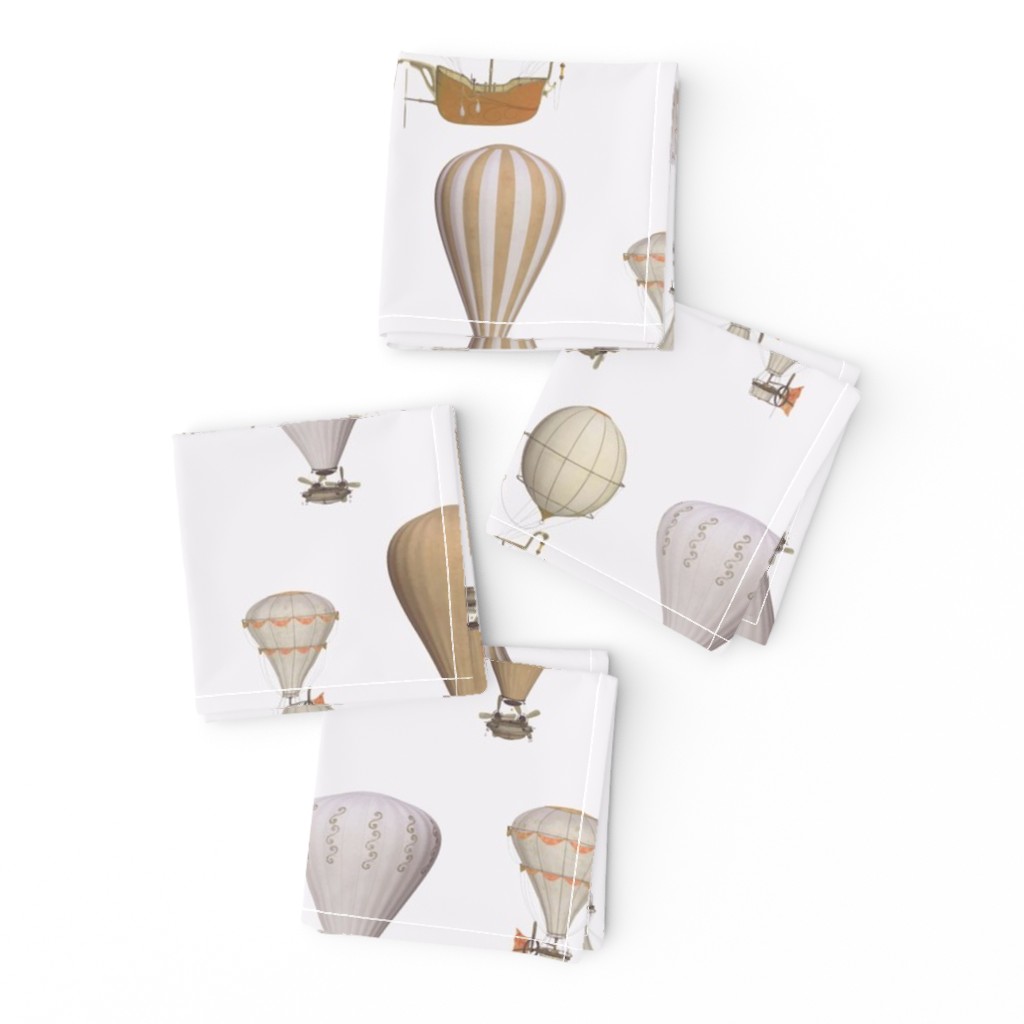 ivory white hot air balloons vintage style