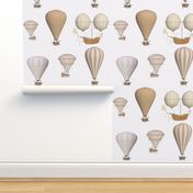 ivory white hot air balloons vintage style