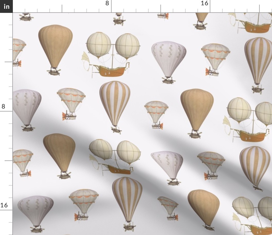 ivory white hot air balloons vintage style
