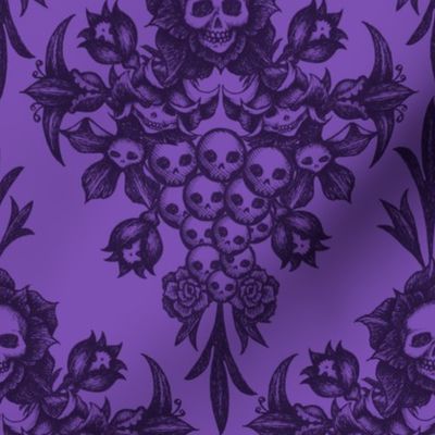 2018 Skull Damask-purple