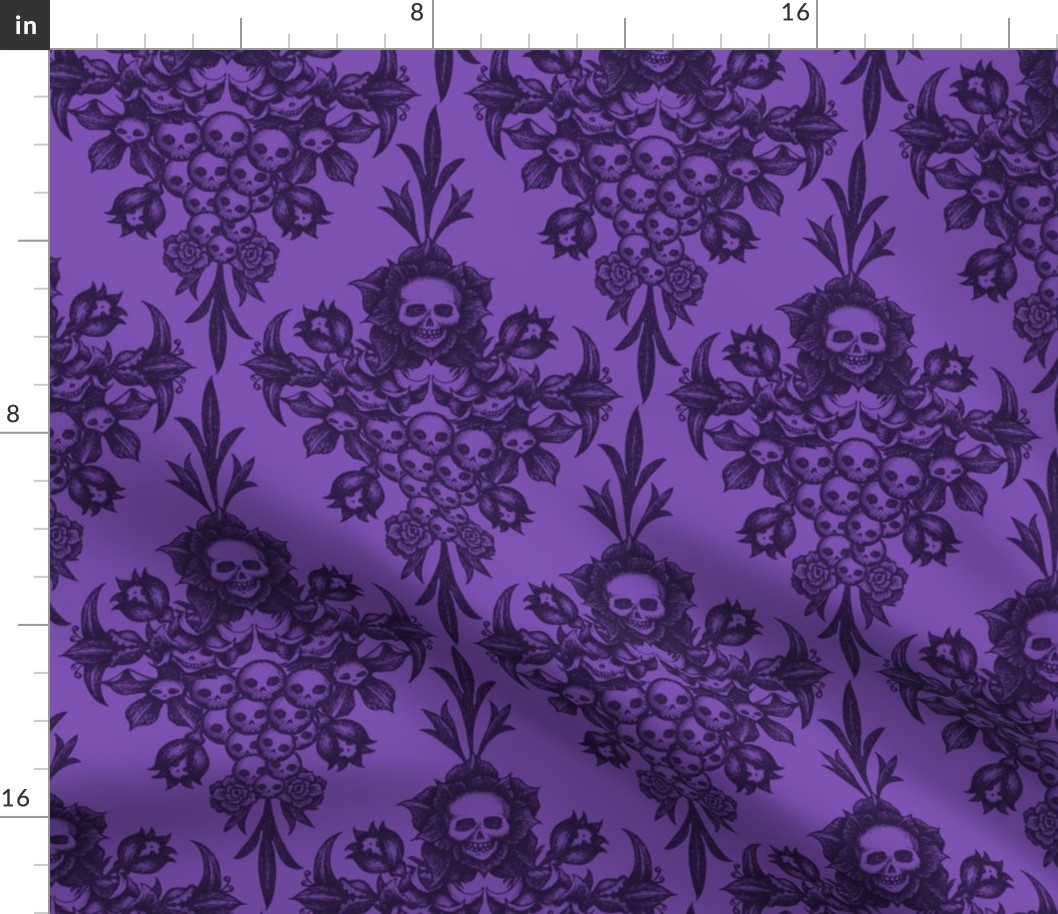 2018 Skull Damask-purple