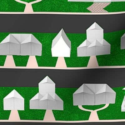 Origami Neighborhood (with McMansions)