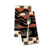 African Tribal - 21 x 21 repeat - Design 7083749 - Black Rust Ivory