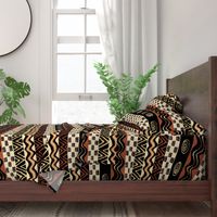 African Tribal - 21 x 21 repeat - Design 7083749 - Black Rust Ivory