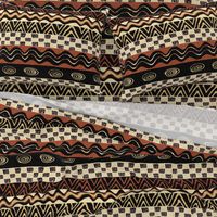 African Tribal - 21 x 21 repeat - Design 7083749 - Black Rust Ivory