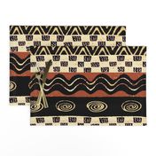 African Tribal - 21 x 21 repeat - Design 7083749 - Black Rust Ivory