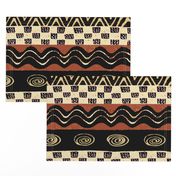 African Tribal - 21 x 21 repeat - Design 7083749 - Black Rust Ivory