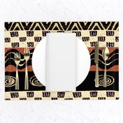 African Tribal - 21 x 21 repeat - Design 7083749 - Black Rust Ivory