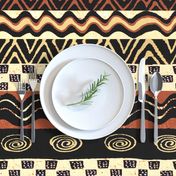 African Tribal - 21 x 21 repeat - Design 7083749 - Black Rust Ivory