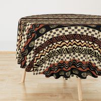 African Tribal - 21 x 21 repeat - Design 7083749 - Black Rust Ivory