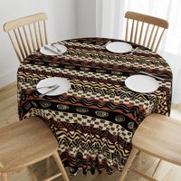 African Tribal - 21 x 21 repeat - Design 7083749 - Black Rust Ivory