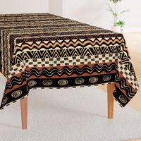 African Tribal - 21 x 21 repeat - Design 7083749 - Black Rust Ivory