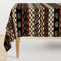 African Tribal - 21 x 21 repeat - Design 7083749 - Black Rust Ivory