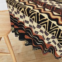 African Tribal - 21 x 21 repeat - Design 7083749 - Black Rust Ivory