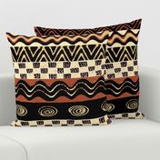 African Tribal - 21 x 21 repeat - Design 7083749 - Black Rust Ivory