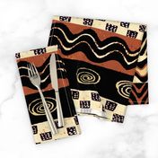 African Tribal - 21 x 21 repeat - Design 7083749 - Black Rust Ivory