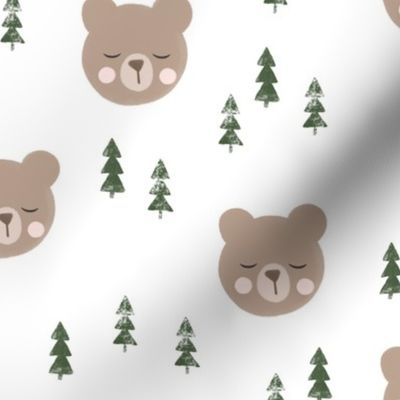 baby bear with trees