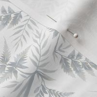 Watercolor Fern Leaves - White / Grey - SMALL