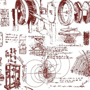 Da Vinci's Sketchbook // Red Ink // Small