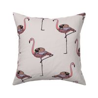 Flamingo and pug