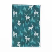 Ice Forest Deer Turquoise