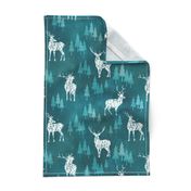 Ice Forest Deer Turquoise