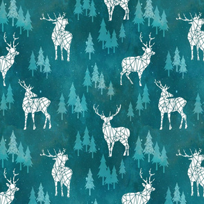 Ice Forest Deer Turquoise