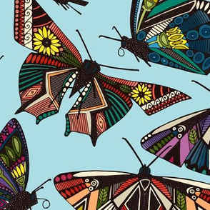 summer butterflies multi sky