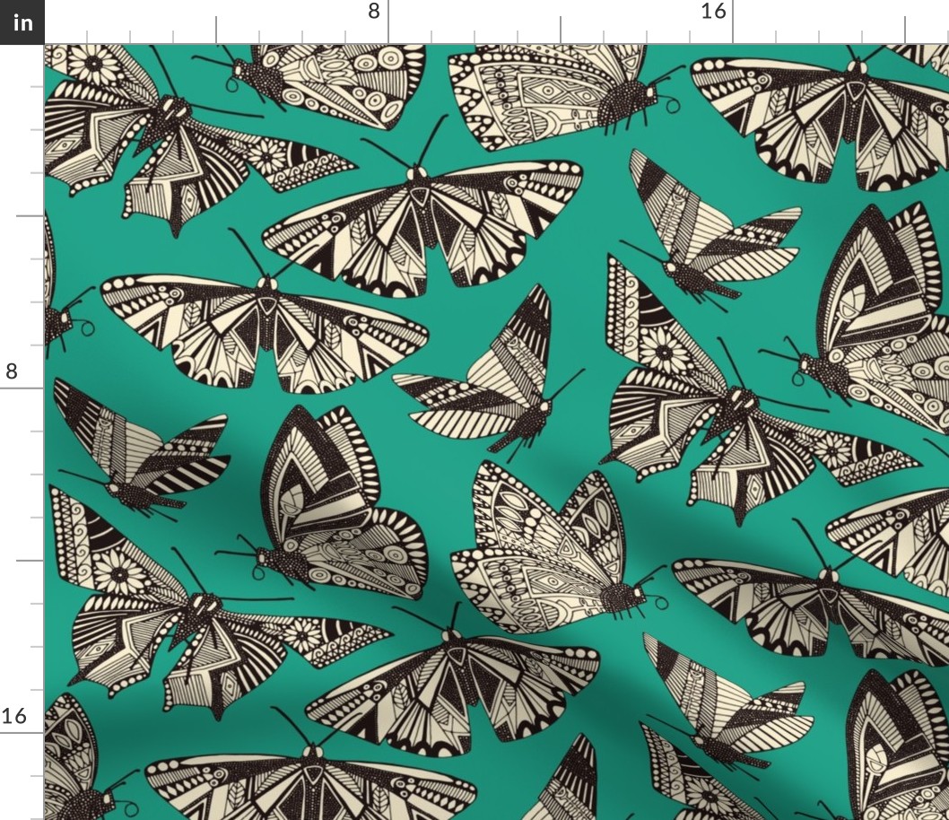 summer butterflies teal