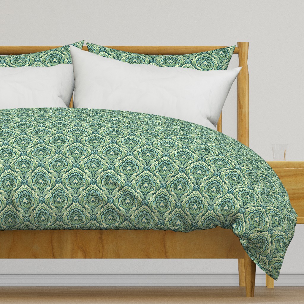 Paisley Damask Green