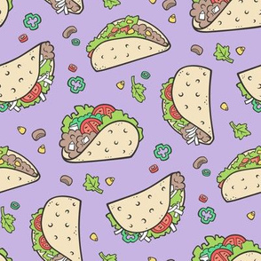 Tacos Food on Purple