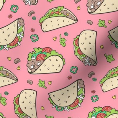 Tacos Food on Pink