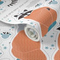 Cut and sew your own hygge raccoon // orange