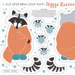 Cut and sew your own hygge raccoon // orange
