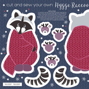 Cut and sew your own hygge raccoon // red