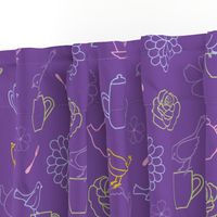 Purple Garden Tea Party Pattern