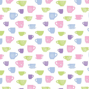 Cute floral teacups pattern