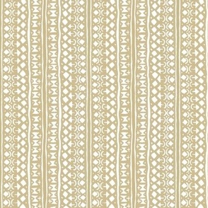 Ditsy Tribal Stripe Sand and White