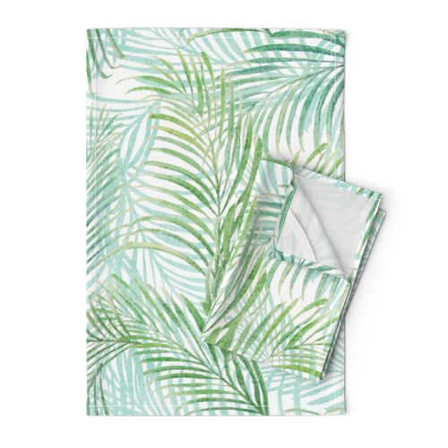 Breezy Palms Soft Green on White 150L