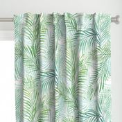 Breezy Palms Soft Green on White 150L