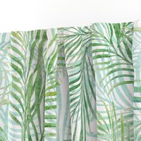 Breezy Palms Soft Green on White 150L